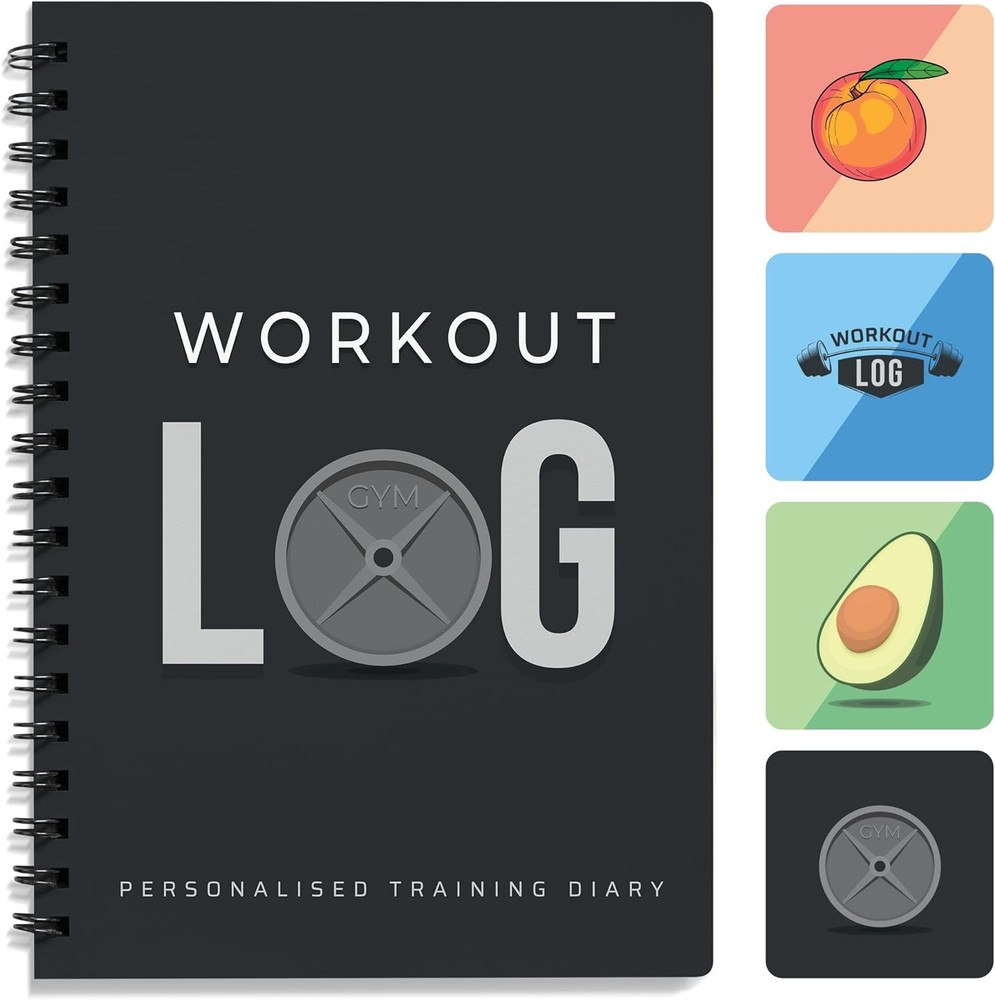 Workout Planner for Daily Fitness Tracking & 1pack, Charcoal Grey-Soft Cover