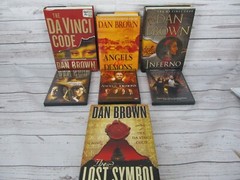 Dan Brown Robert Langdon Series Lot 4 Books Da Vinci Code Hardcover With DVD&rsquo;s