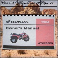 1984 Honda ATC200ES Big Red Owner&rsquo;s Manual 74 Pages