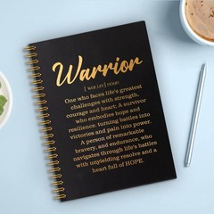 QYUVK Warrior Definition Gold Foil Hardcover 160 Pages 5.9×8 inches, Black