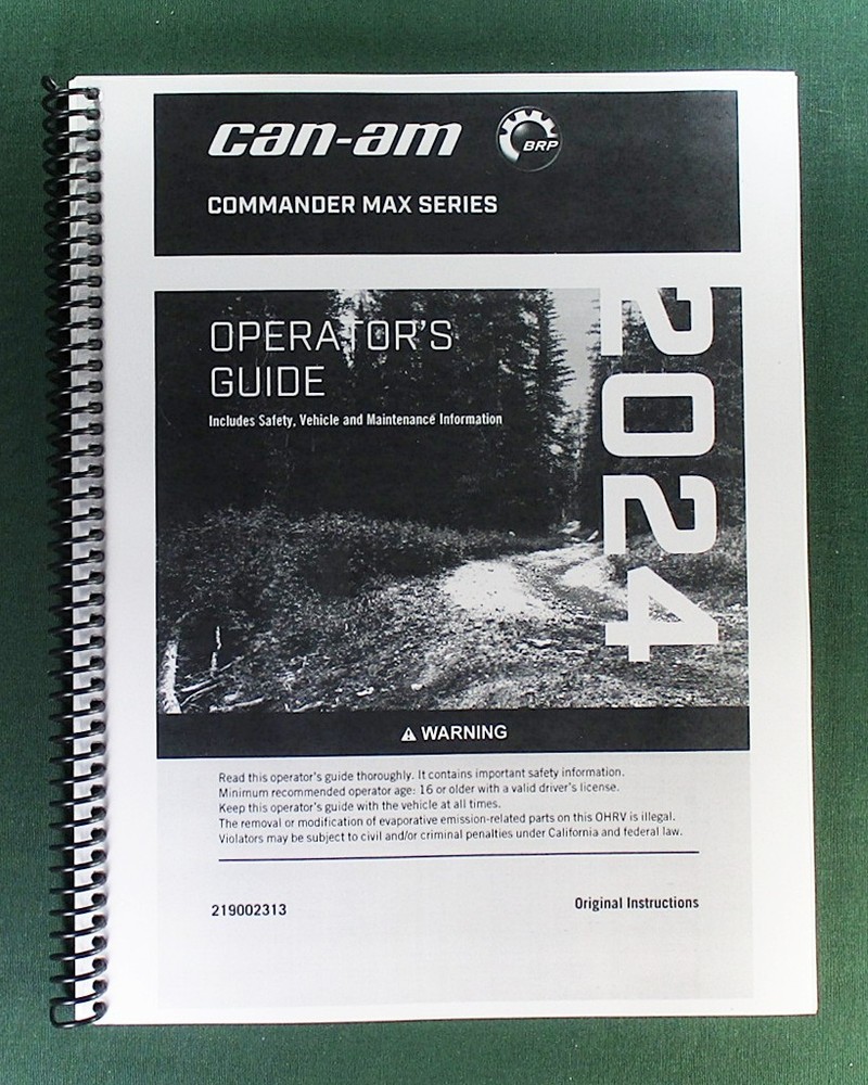 2024 Can-Am Commander MAX XT 700 Owner&rsquo;s Manual: 244 Pages & Protective Covers