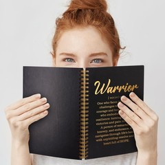 QYUVK Warrior Definition Gold Foil Hardcover 160 Pages 5.9×8 inches, Black