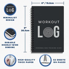 Workout Planner for Daily Fitness Tracking & 1pack, Charcoal Grey-Soft Cover